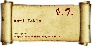 Vári Tekla névjegykártya
